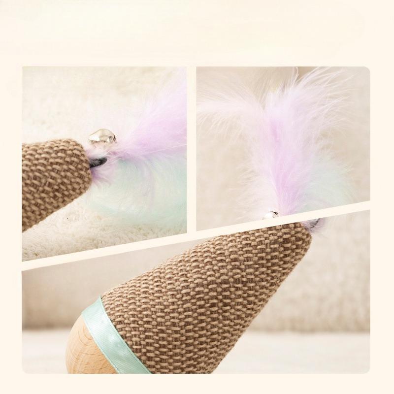 Tumbler Wobbler Toys for Cat Bite-resistant Chew Toy Feather Agave Teeth Cleaning Interactive Cat Toy Supplies