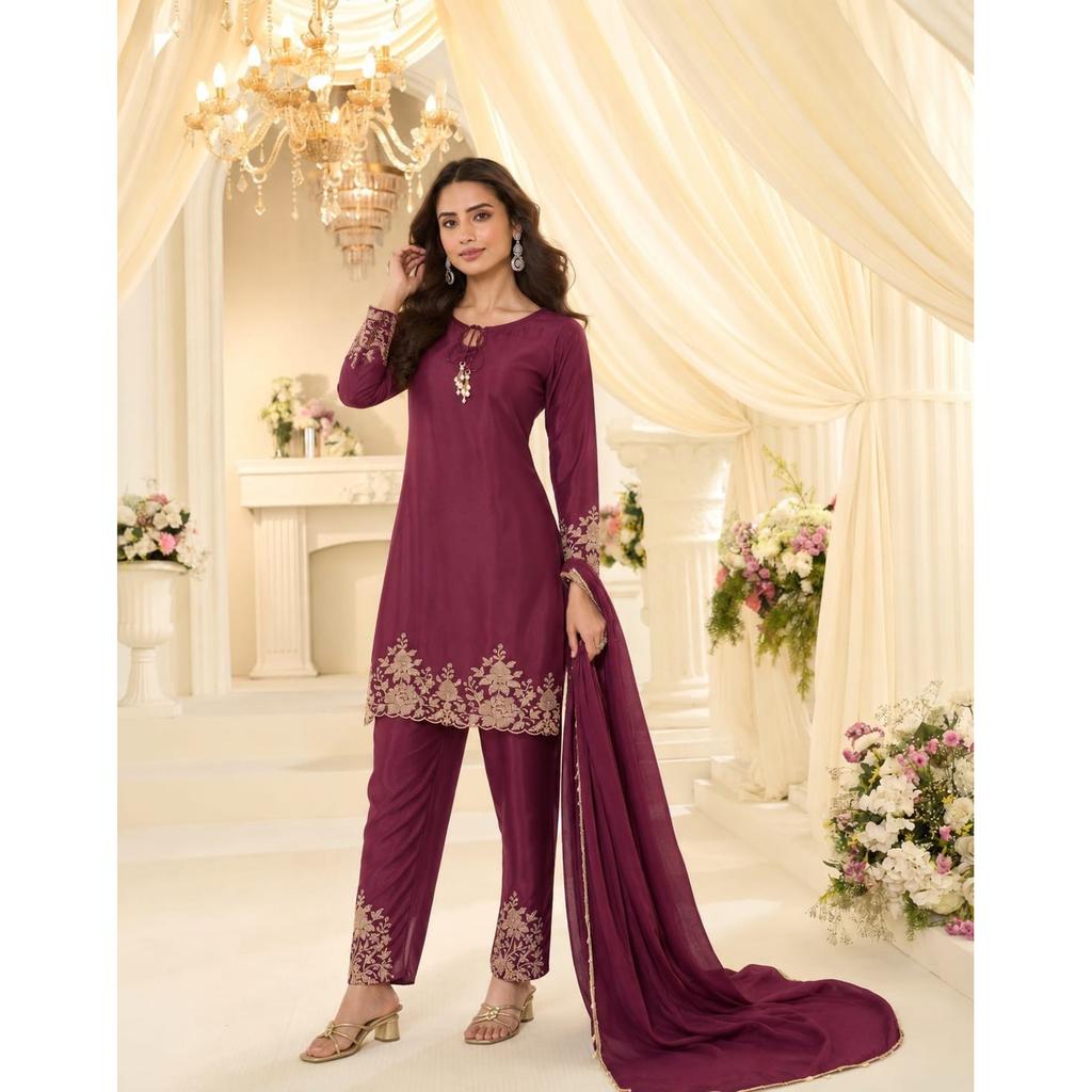 Party Wear Designer Salwar Kameez Indian Bollywood Ethnic Kurti Pant Dupatta Set