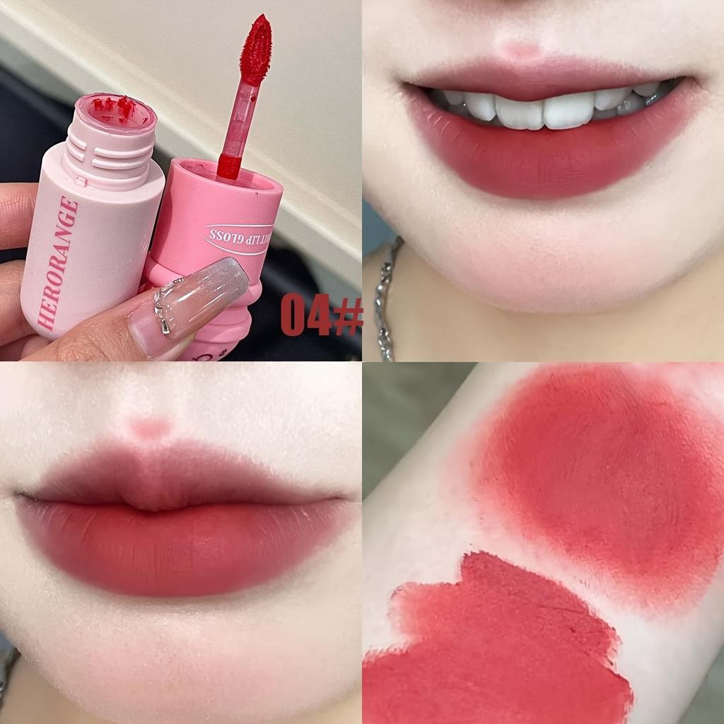 Cute Rabbit Matte Lip Gloss, Soft Mist Velvet Lip Tint, Long Lasting Non Drying Lip Makeup, 6 Shades Airy Creamy Lip Stain for Women Daily Cosmetics