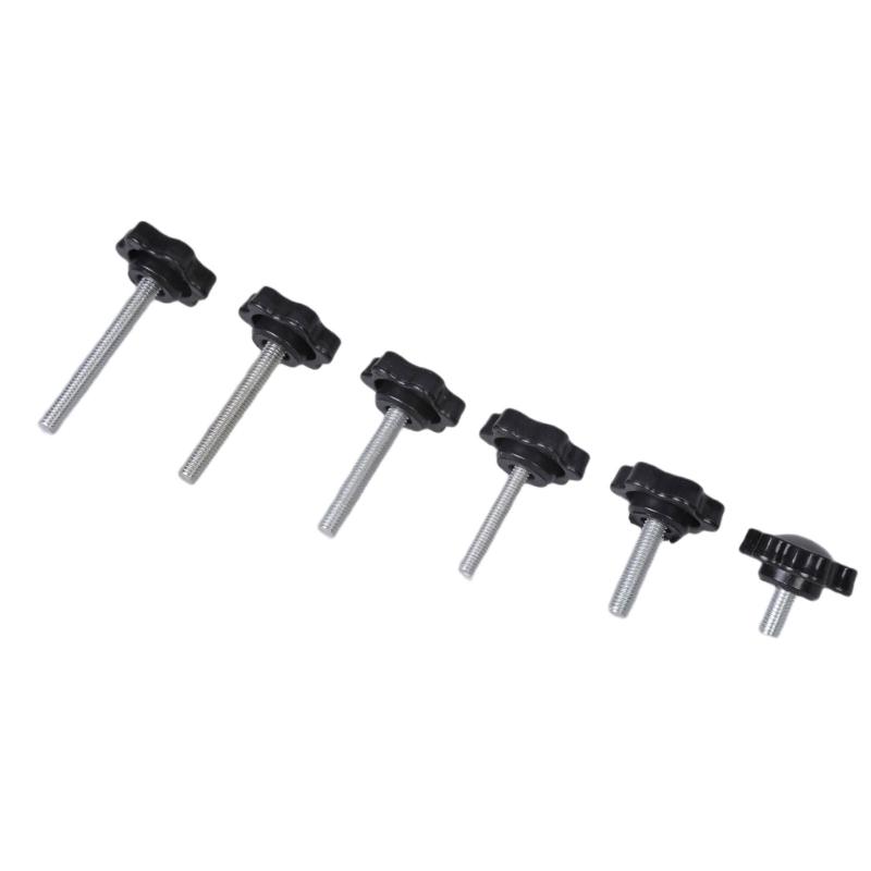 6Pcs Industrial Screws Ergonomic Knob Plastic Tighten Bolt Knob Hexagonal Head Handle Hand Screw Plastic Tighten Bolt