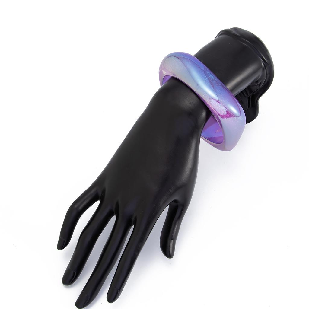 Fashionable Punk Summer Beach Colorful Resin Sparkling Irregular Bracelet for Women's Daily Wear and Parties Bangles for Women