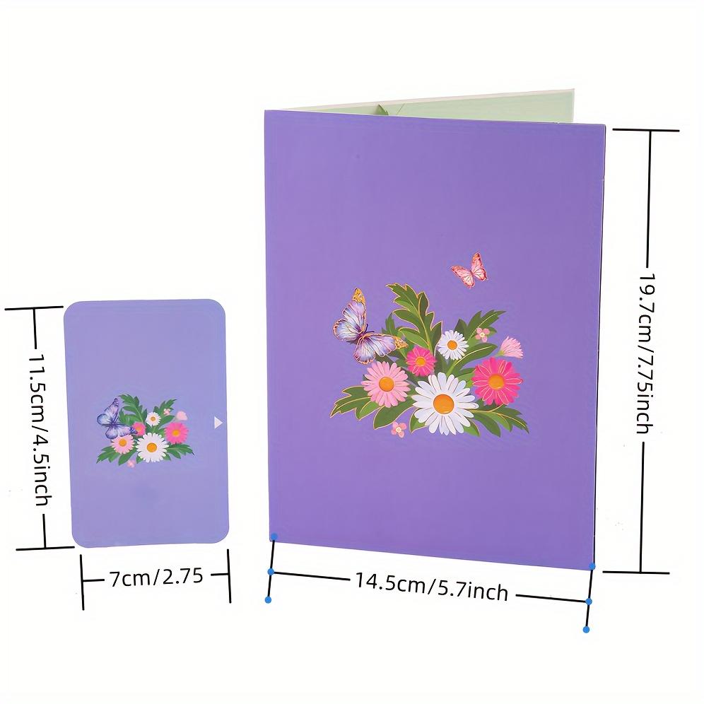 1pc Card Vibrant 3D Pop-Up Greeting Card with Colorful Butterflies & Daisies -for Birthdays, Teacher Appreciation, Thanksgiving