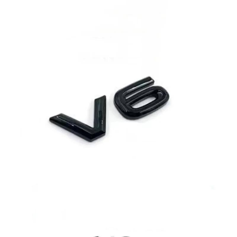 1pc 3D ABS Chrome Black Logo V6 Car Sticker Fender Trunk Emblem Badge For Volkswagen VW Touareg CC Arteon Golf R32 AccessoriesNB10