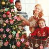 Candy Cane Ornaments 12/24/36Pcs Christmas Ornaments Wooden Xmas Tree Decor with Red Green Winter Holiday Party Favors Striped Color Hanging
