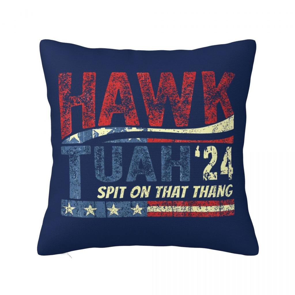Hawk Tuah Spuug Op Dat Ding 2024 Kussensloop Grappige Meme Kussenhoezen Mode Rits Decor Kussenhoes voor Huis 45x45cm