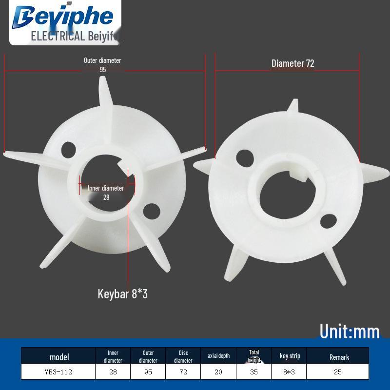 High-Temperature Resistant Y3/YX3 Plastic Cooling Fan Blade 0.55-160KW Energy Saving, New YE3.