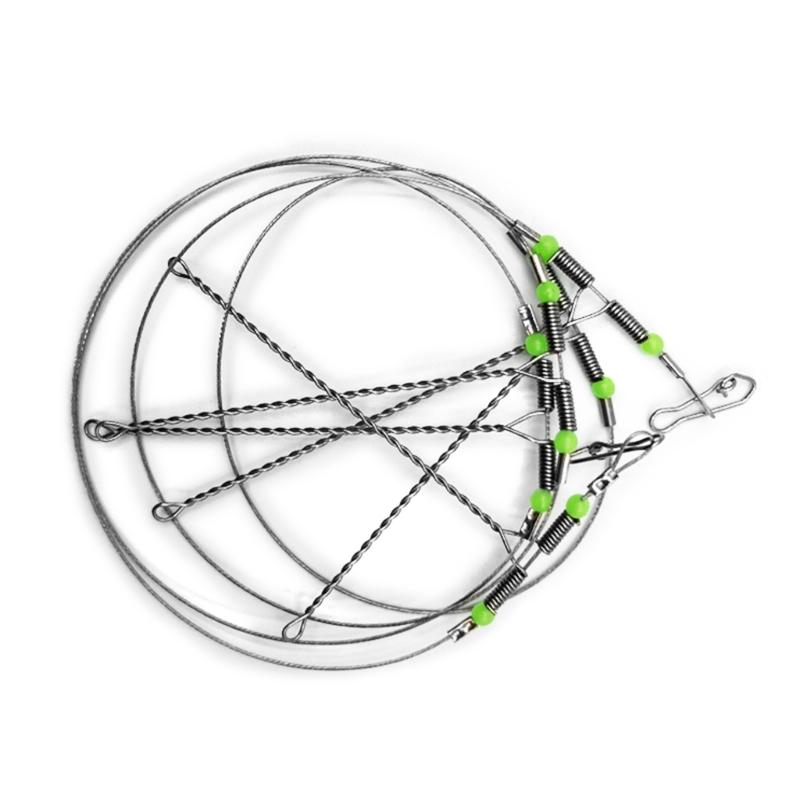 Angelmontagen mit Wirbeln Einhänger Perlen Schnur Vorfach Angelzubehör Montagen Angelvorfach Edelstahldraht Vorfächer Vorfachzubehör