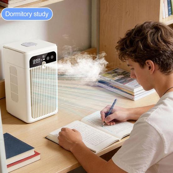 Tragbarer Luftkühler Ventilator 3 in 1 Kühlung Befeuchtung & Laden Mini Verdunstungskühler