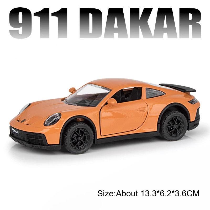 1:32 911 Dakar Police Car Model Toy Alloy Body Sound Light Pull Back Doors Opened Sports Cars Models Toys Boys Birthday Gifts