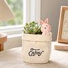 Xiaobudian Wrinkled Paper Bag Pen Holder with Animal Decor, Resin Desk Organizer & Succulents Planter, Cute Stationery Gift for Students Office