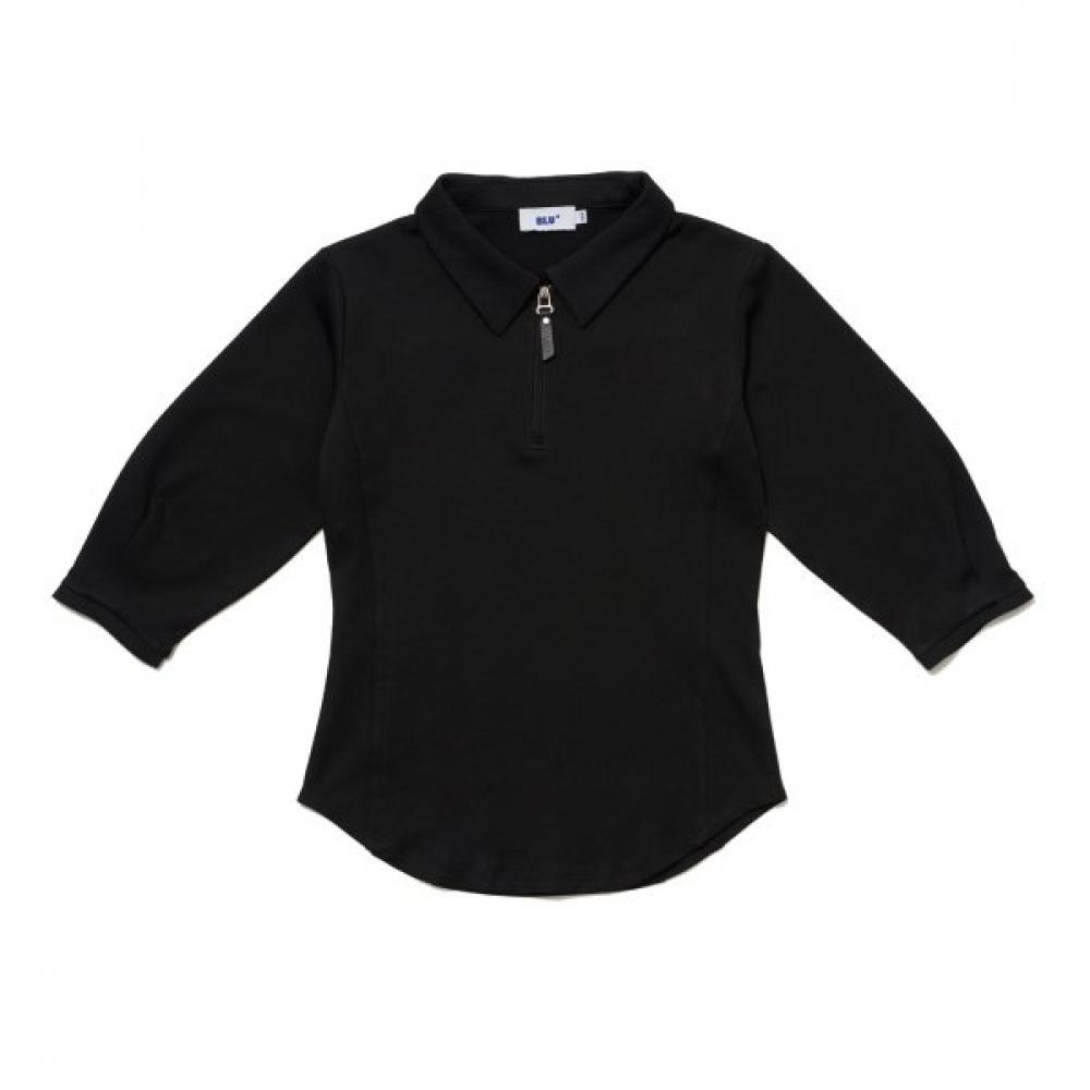 Blu DoT 7 8 Sleeve EssenTial Collar T shirT Bk