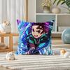 Demon Slayer Kamado Tanjiro Anime Plush Pillow Cover Soft Short Plush Cushion Cover For Sofa Bedroom Home Decor Gift Decoration