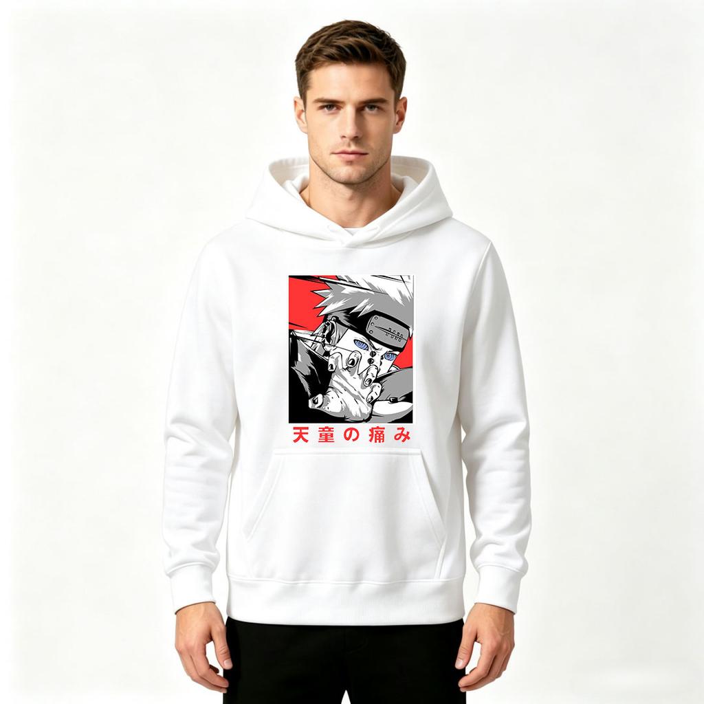 Men's Casual Print Pullover Hoodie, Anime Character Pattern Long Sleeve Sweatshirt for Daily Wear