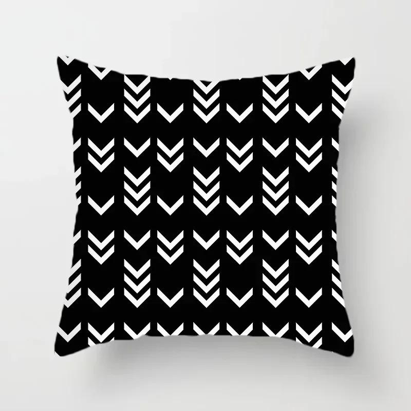 Black and white classic pillowcase polka dot stripes geometric pattern cushion simple modern style sofa decoration pillow