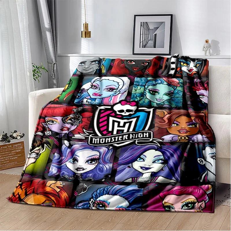 3D Monster High Anime Cartoon Blanket,Soft Throw Blanket for Home Bedroom Bed Sofa Picnic Travel Office Rest Cover Blanket Kids