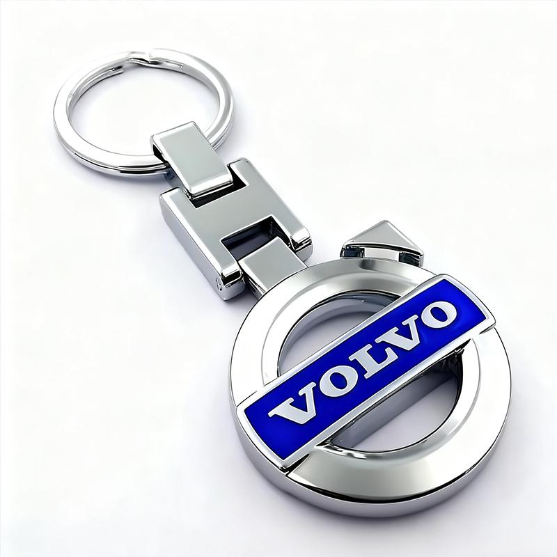 Car Logo Key Chain Ring - 3D Chrome Metal Car Keychain Keyring Volvo XC60 V50 S60 XC90 V60 V40 XC40 V70 S90 Olestar AWD S80 C40