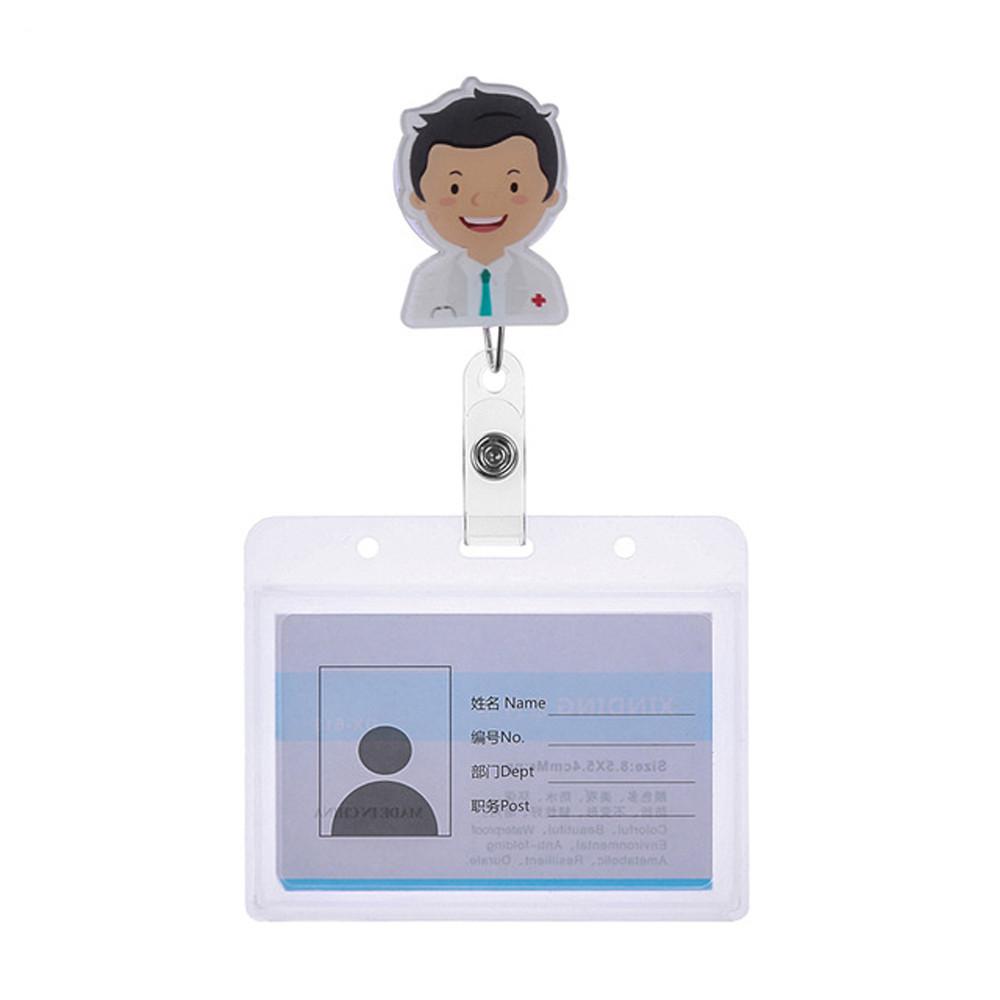 Badge Holder Clip ID Card Aluminum Name Card Holder Retractable Badge ID Badge Holder Nurse Doctor