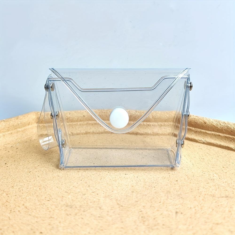 

Минималистичный дизайн, компактный прозрачный ПВХ кошелек для монет с застежкой-кнопкой - универсальный и портативный для монет, маленький кошелек прозрачный