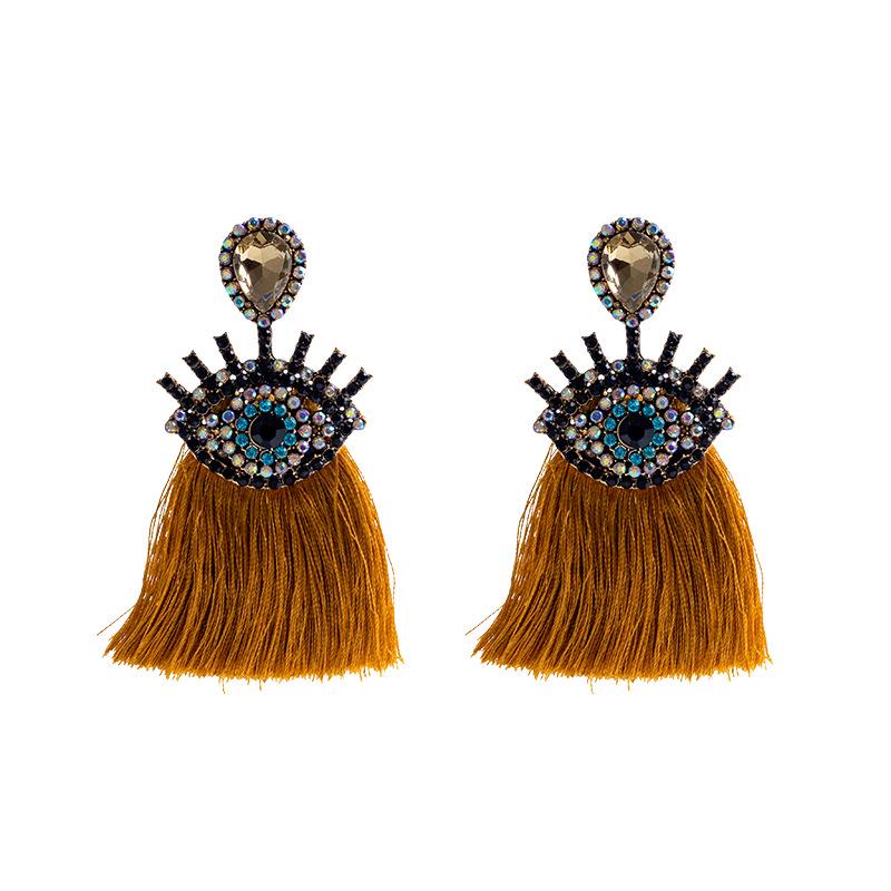 Devil's Eye Drip Oil Alloy Earrings: Trendsetting European & American Street Style