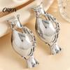 Trendy Artistic Ear Accessory 1 Pair Flower Vase Earrings for Women, Retro Metal Hollow Shape Unique Gift Her Earrings, DIY Bouquets Floral