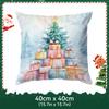 Watercolor Christmas Tree Illustration Pillowcase Bedroom Cushion Cover 100% Polyester Living Room Cushion Pillowcase Home Decor
