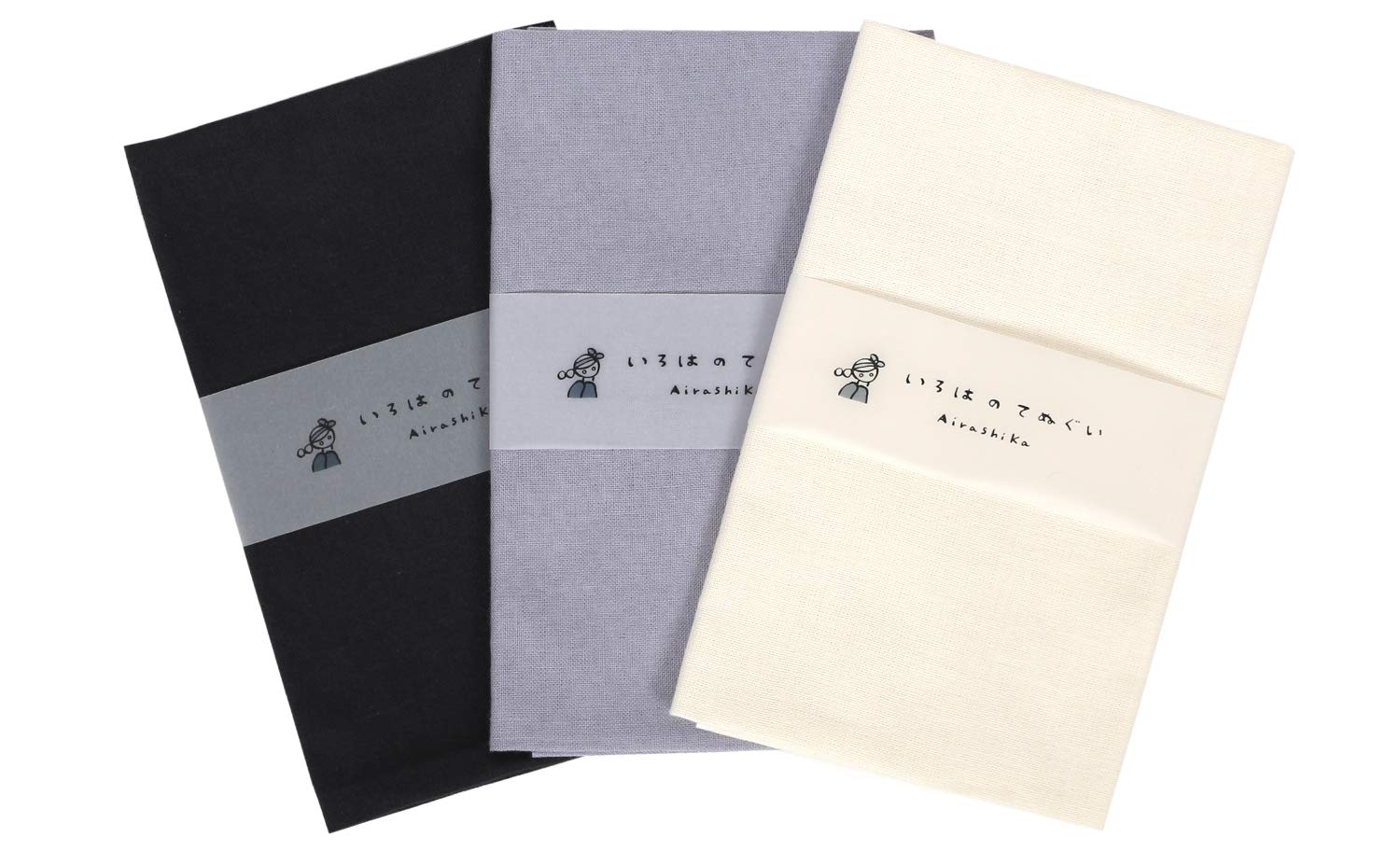 

Iroha Colored Solid Tenugui Hand Set of Made in No Fray Prevention 90 x 33 Pattern B Towels, 3, 100% Cotton, Japan, Treatment, cm,