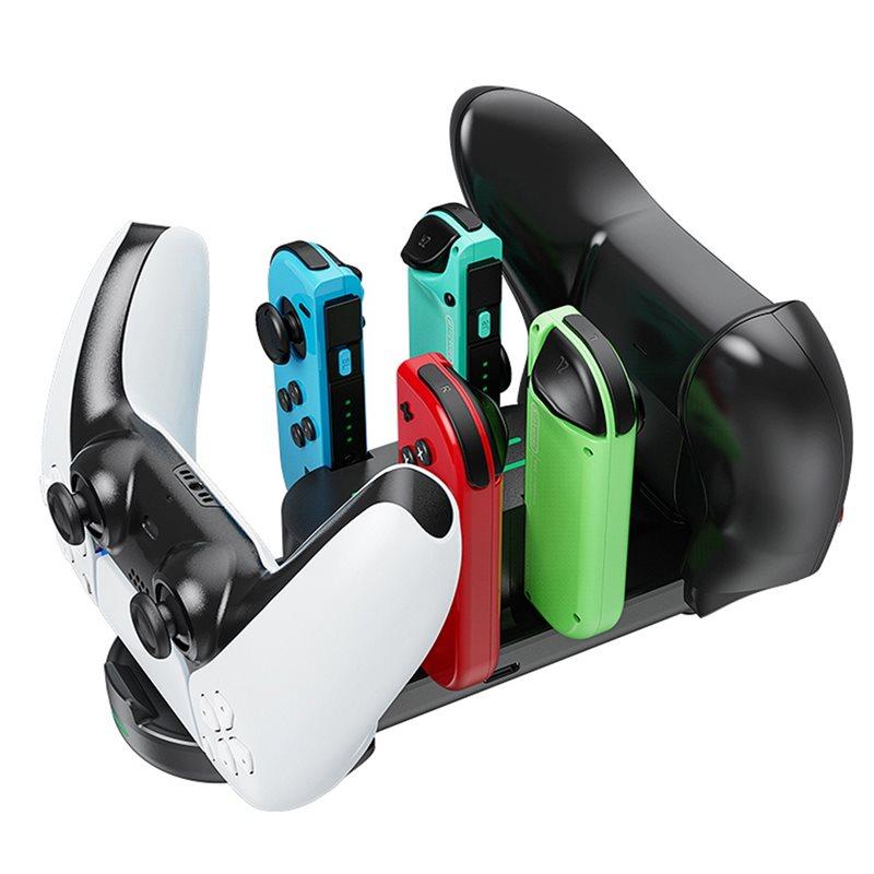ABUO-USB Type C 6 In 1 Universal Controller Charging Dock Station For PS5 Series X For Switch Game Controllers Accessory