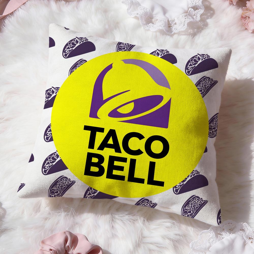 Mexican Flavor T-Taco Bell Cushion Cover Premium Comfort Reversible Pillow Cove -Two in One Design for Any Room & Car Interior