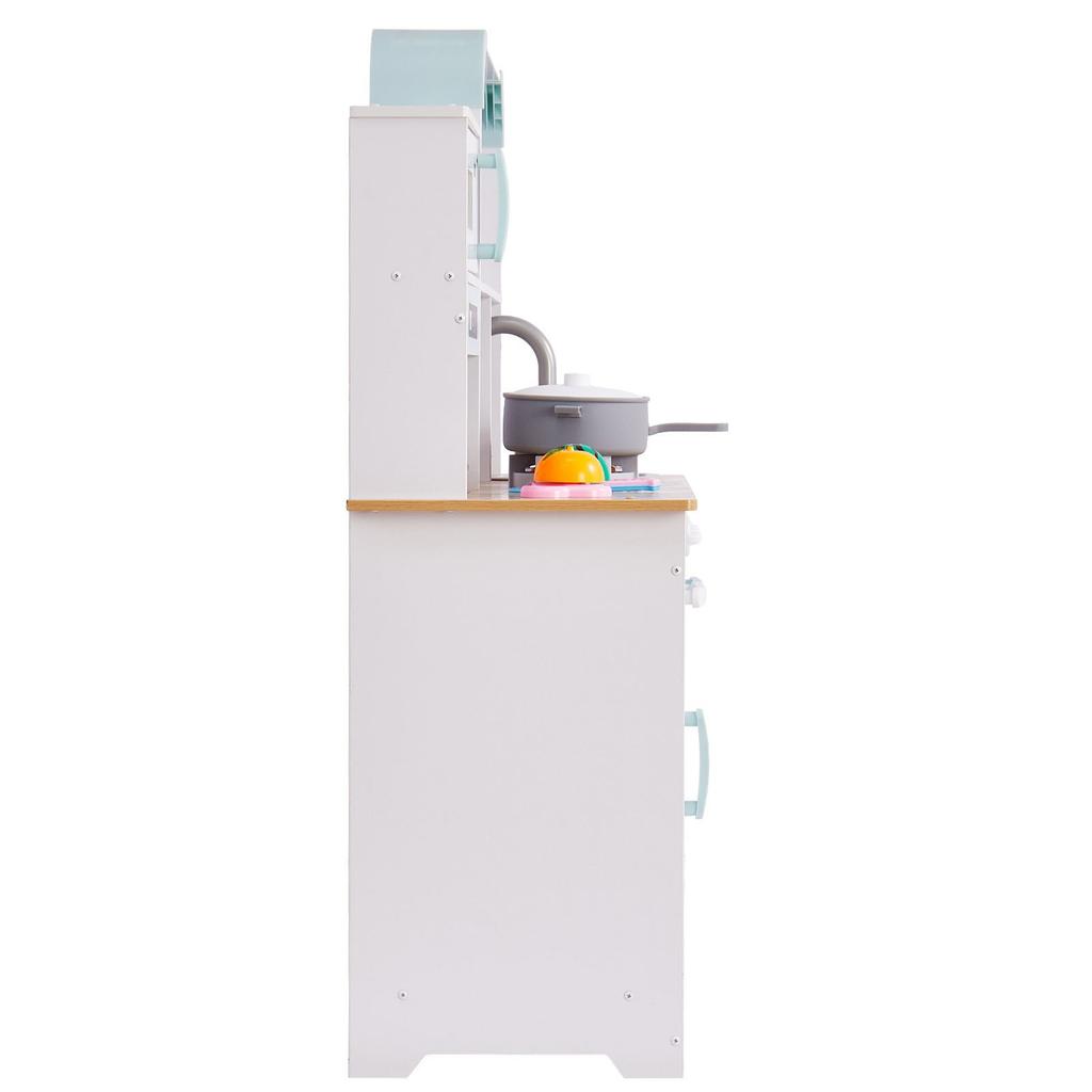 VEVOR Cucina Giocattolo per Bambini, Set Cucina Giocattolo in Legno con Luci e Suoni, Cucina per Bambini Piccoli con Dispenser di Ghiaccio, Forno, Lavello, Microonde