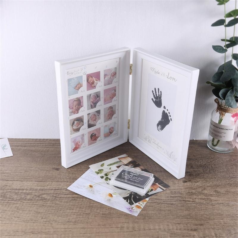 Foldable Picture Frame for Newborn Photo Frame Nursery Table Display Footprint Handprint Keepsake Frame House Decoration