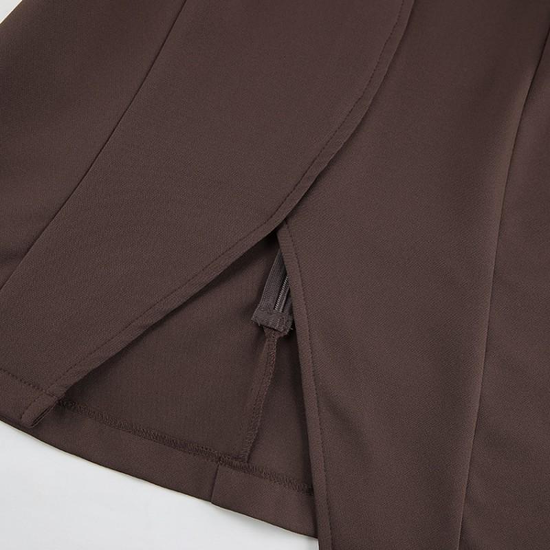 Womens 2-Piece Set: Sleeveless Crop Top Wide Leg Pants Solid Color 2025