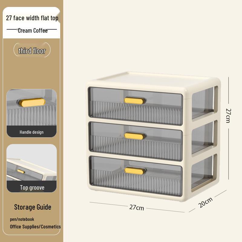 Multi-layer Desktop Organizer: Drawer-Type Storage Box for Office Supplies, Stationery, and Cosmetics