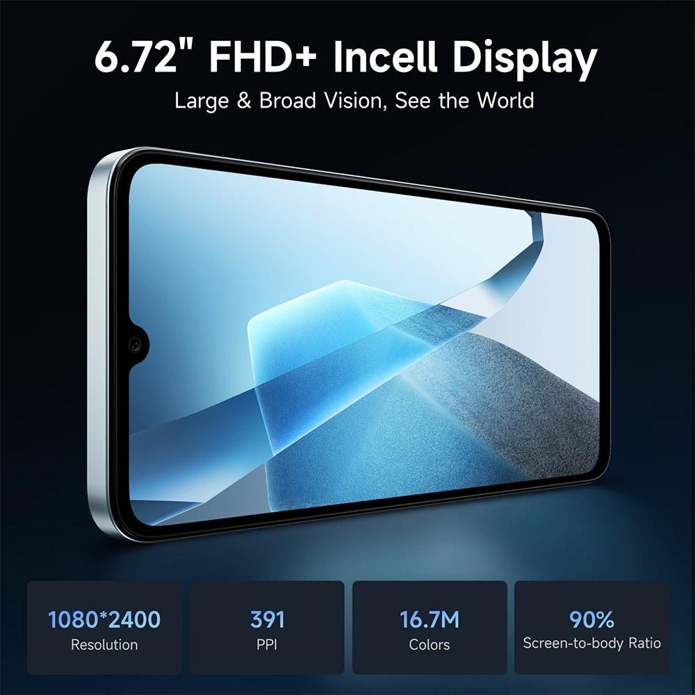 FOSSiBOT S2 4G Smartphone, Android 14 Handy Entsperrt, 8GB RAM 256GB ROM, 6.72' FHD Display