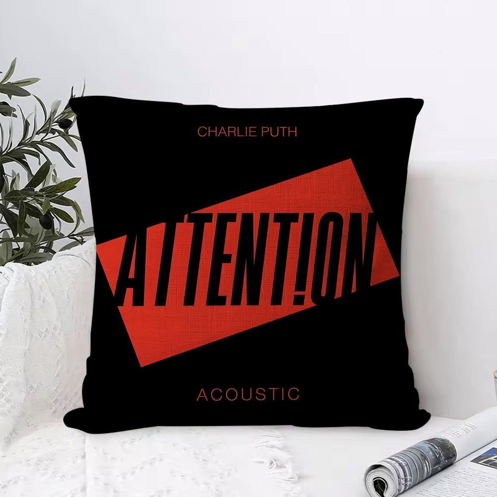 Charlie Puth Cushion Cover Breathable Linen Pillow Cover SkinFriendly Home Decor Pillowcase with Hidden Zipper