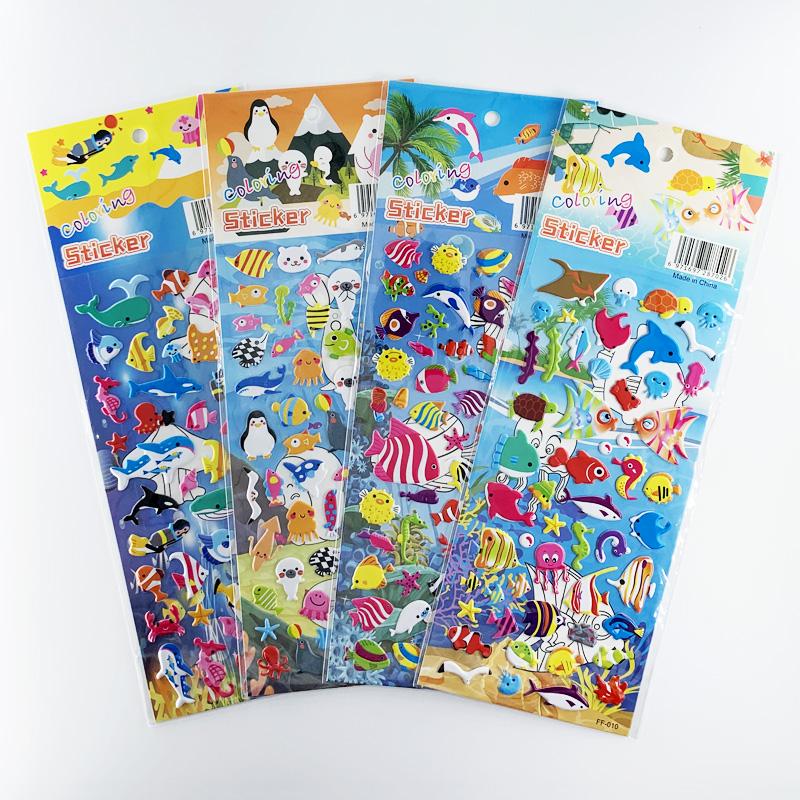 4 Sheetsset Candy Cake Food Drink Stickers Children Cartoon 3D Bubble Foam Sticker For Kids Diy Scrapbook Notebook Decoration
