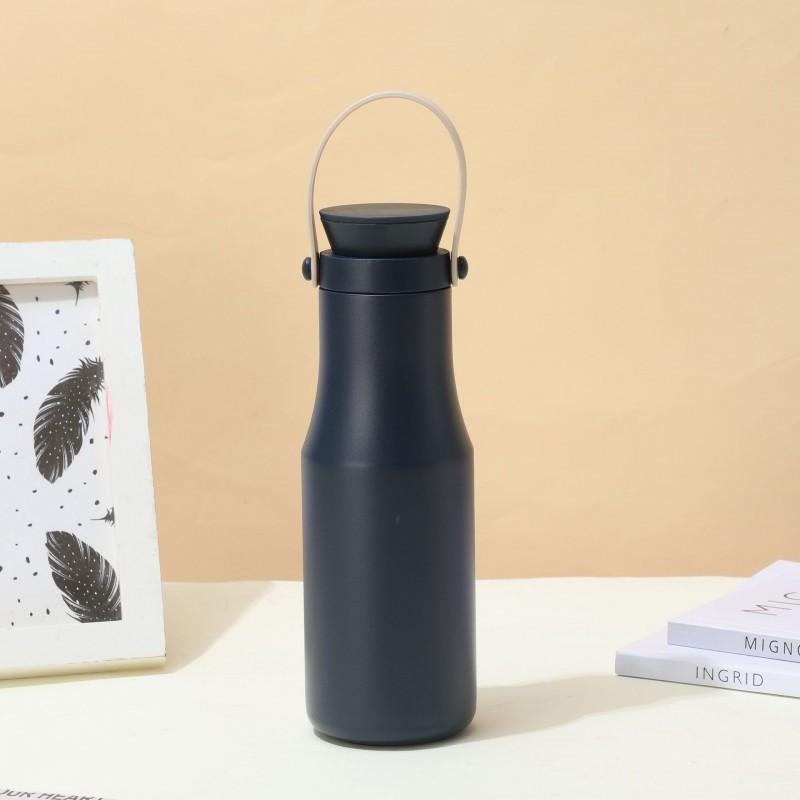 Stainless Steel Vacuum Insulated Travel Water Bottle With Handle 470ml Double Wall Leakproof Sports Flask Outdoor Hiking Gym