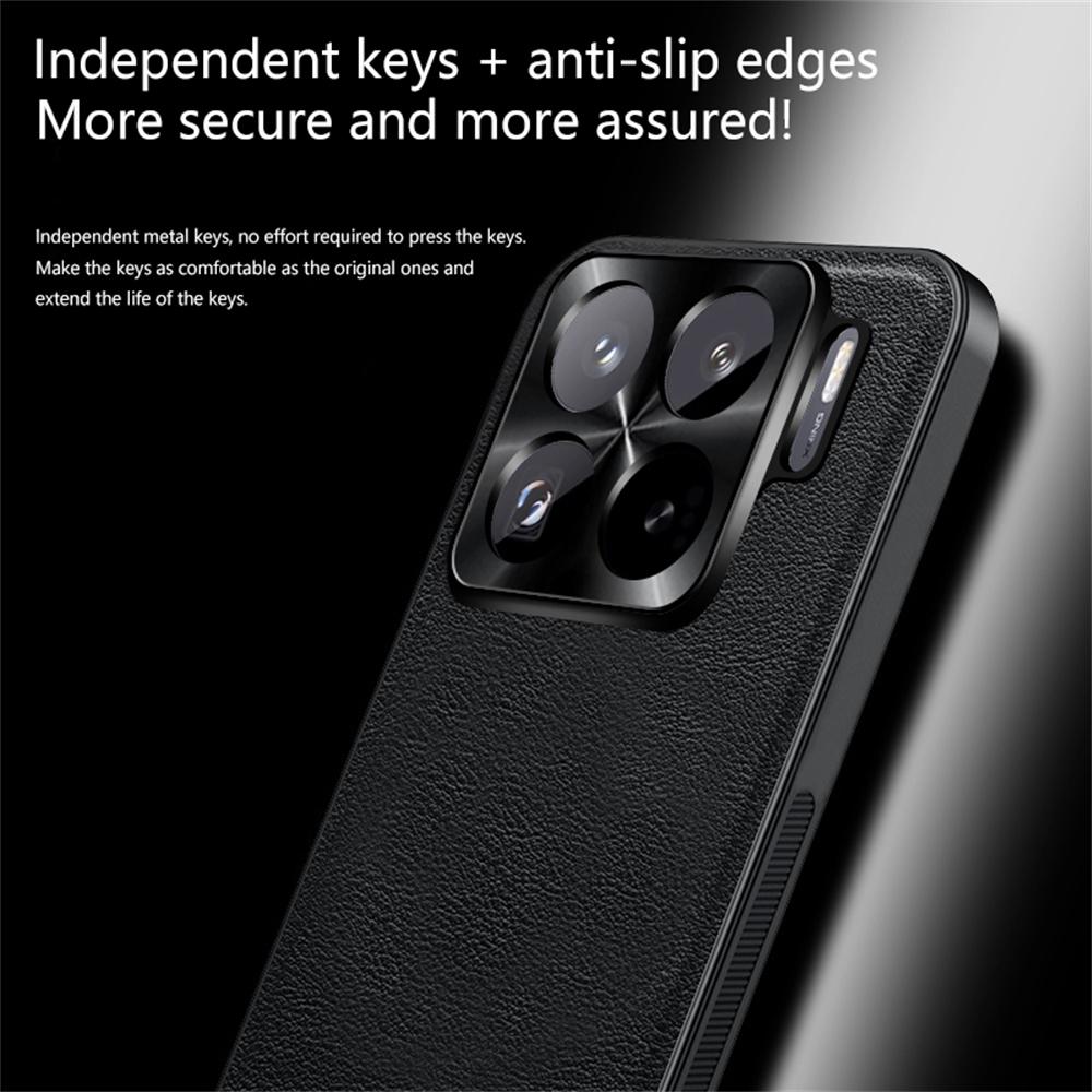 For Xiaomi 15S Pro Case PU+TPU+PC Phone Back Cover with Metal Lens Frame