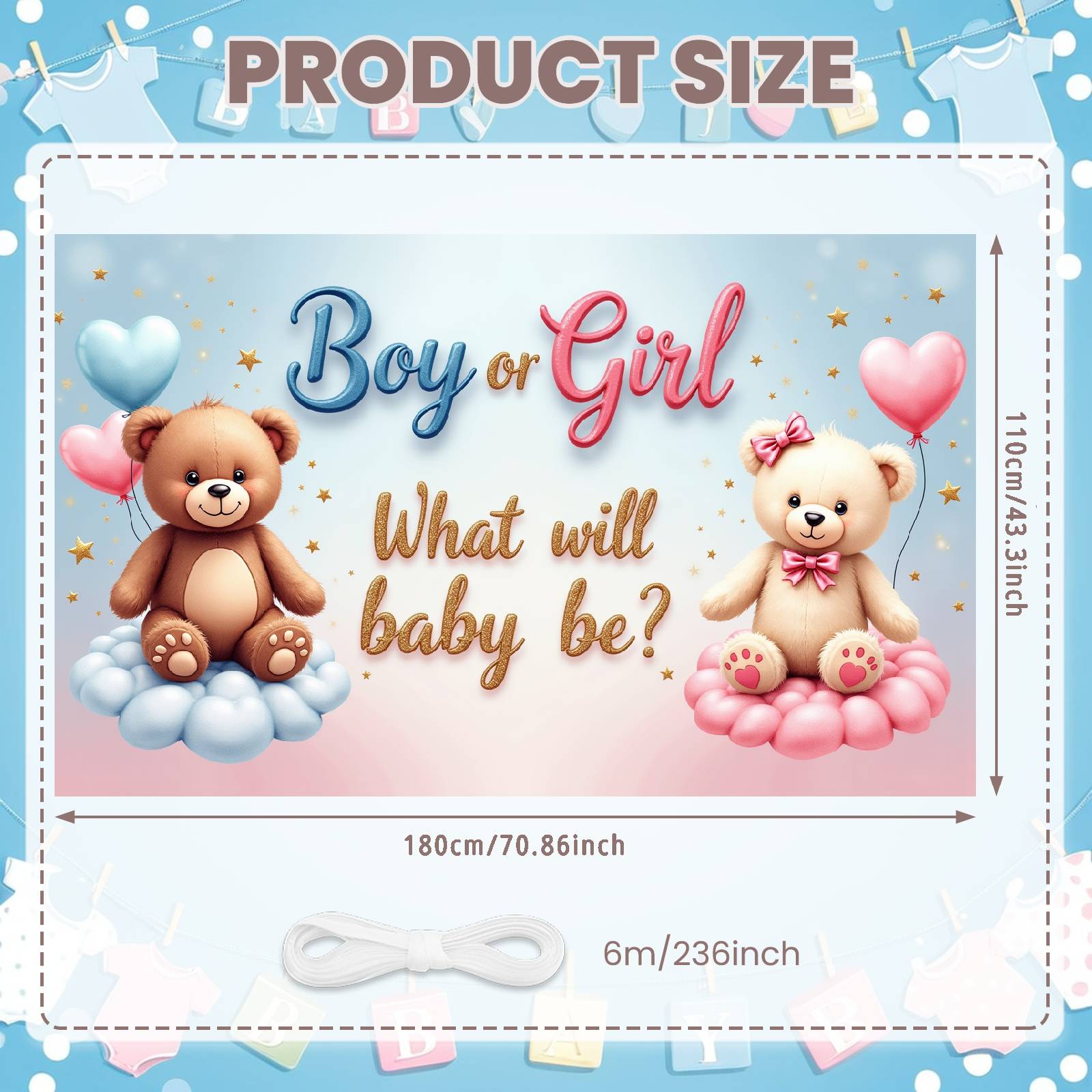 Gender Reveal Backdrop Soft Color Scheme Gender Reveal Background Gender Party Display Heart Balloons For Indoor Party