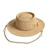 Sun Hat European and American fashion chain hat, fashion accessory hat, hollow-out breathable woven straw hat, sun hat