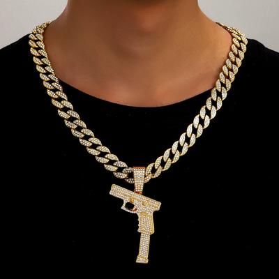 Necklace Hip Hop Pistol Necklace Creative Diamond Gun Trendy Men'S Jewelry Necklace Gift