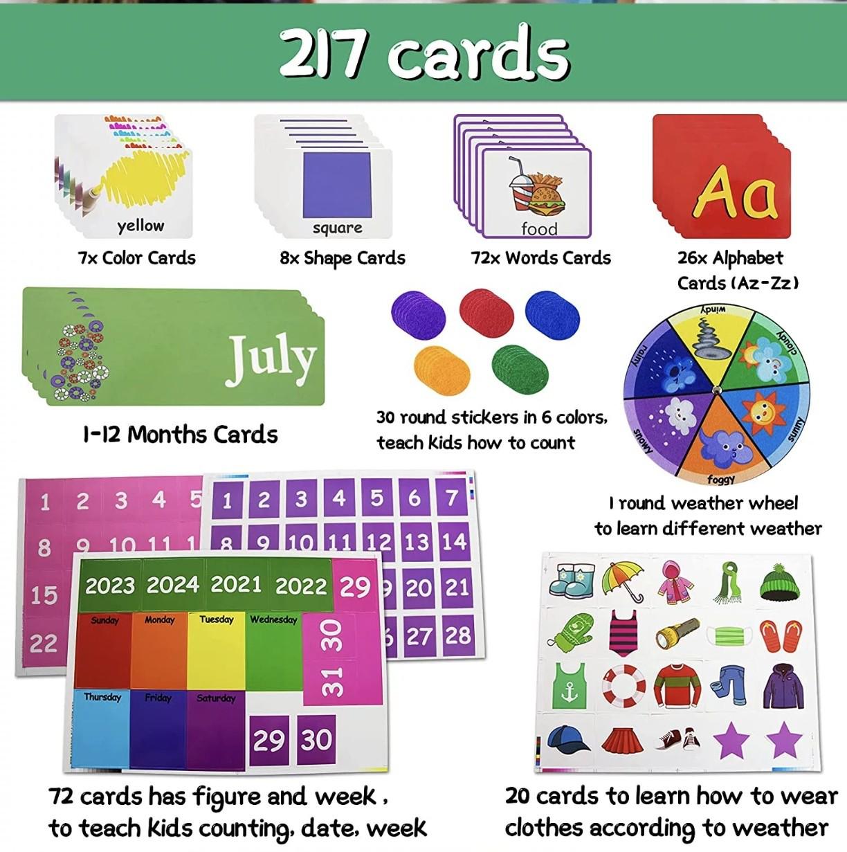 

Interactive Weather & Calendar Learning Set with Word Cards
