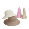 Solid Color Foldable Straw Hats For Women Wide Brim Weave Panama Beach Sun Hat Female Summer Outdoor Travel Uv Protection Caps