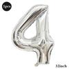 32inch Silver Number Foil Balloons Large Digit 0-9 Helium Globos Happy Birthday Party Decor Wedding Anniversary Graduation 2026