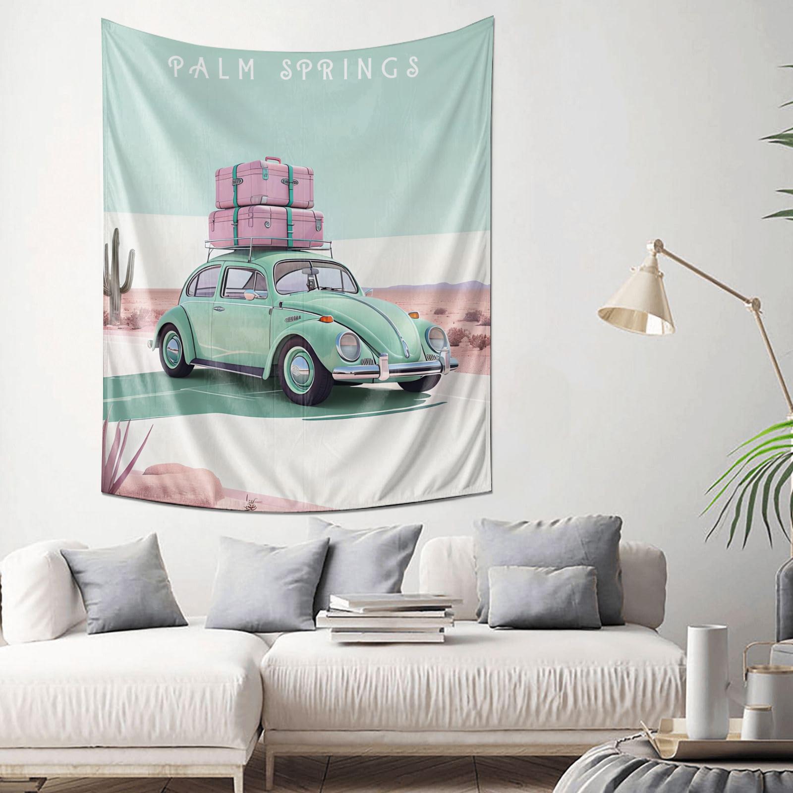 

Retro Style Palm Springs Themed Decorative Wall Hanging Tapestry 74x94cm(29x37in)
