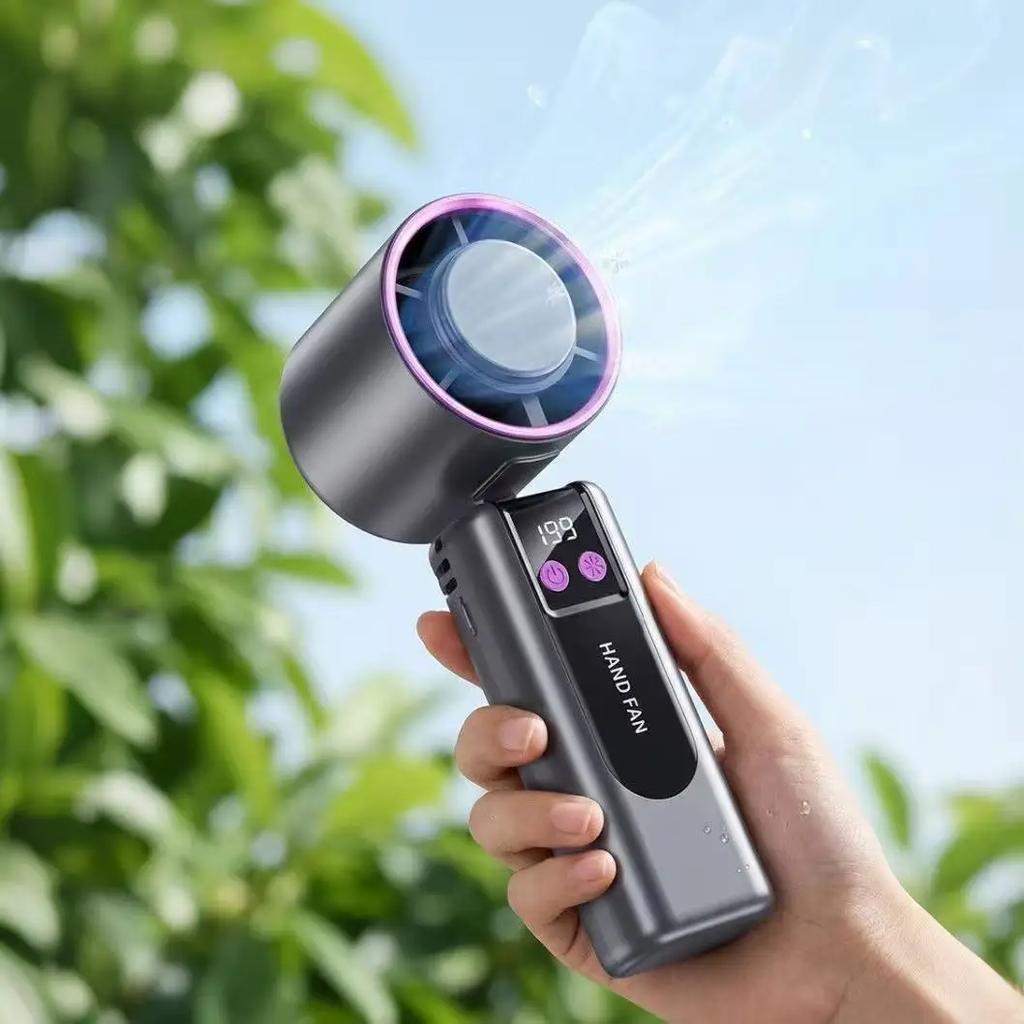 Portable Handheld Ice Compress Fan 199-Speed Mini USB Fan Personal Cooler with Digital Display for Summer Three Colors Available