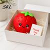 Strawberry Squeeze Toy Cartoon Stress Relief Toy, Giant Fake TPR Ball Fruit Sensory Fidget for Home Office School Reusable