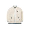 New Era X MLB Collaboration FW23 Los Angeles Dodgers Thick Back Letter Pattern Stand Collar Long Sleeve Fleece Jacket Unisex Jackets Ivory 13789225