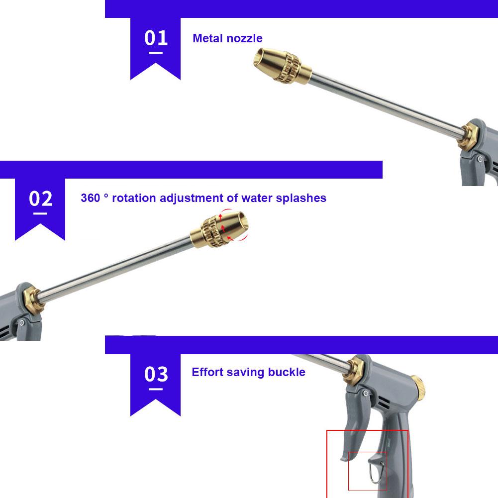 Adjustable High-pressure Car Water Gun Portable Garden Watering Hose Nozzle Sprinkler Automobiles Cleaning Tool Yard Equipment