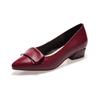 Soft leather thick heel single shoes women's autumn 2025 new soft sole women's shoes shallow mouth pointed versatile work shoes small leather shoes