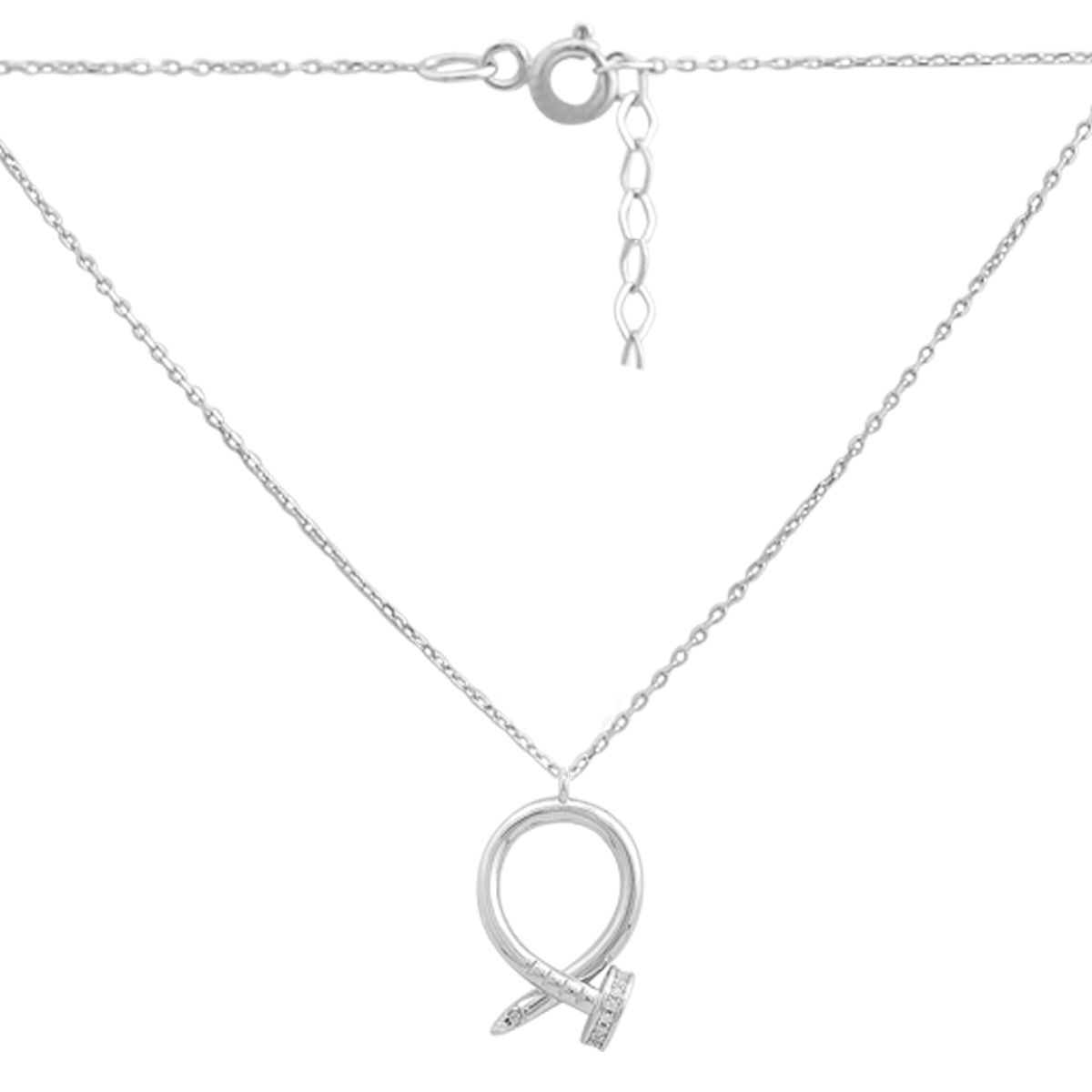 

Silver necklace with cubic zirconia, product weight 5.86 g (2175285) 40-45cm білий